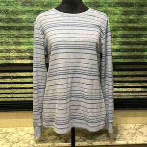 Columbia Men’s Omni-Wick Blue Striped Long Sleeve‎ Crewneck Tee Large